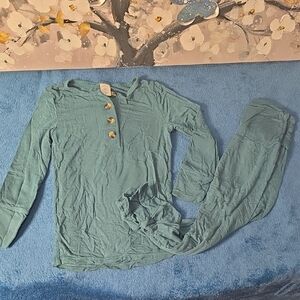 Lou Lou & Company Teal Top & Bottom Set Size 2T